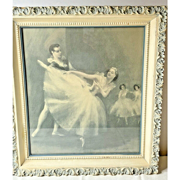 2 Vintage Ballet Painting - Raymond Charlot 22.5 x 20.5 - Picture 3 of 6